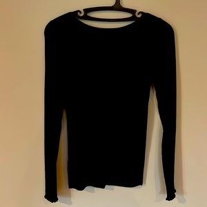 Ann Taylor black slim fit ribbed sweater